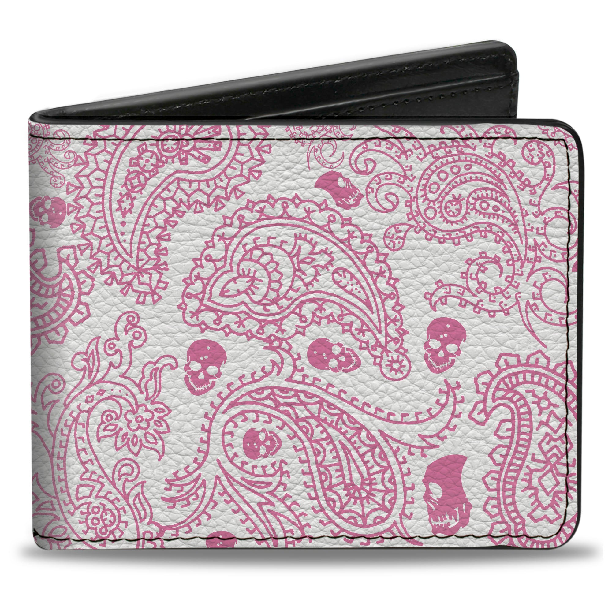 Bi-Fold Wallet - Bandana Skulls White Pink Bi-Fold Wallets Buckle-Down