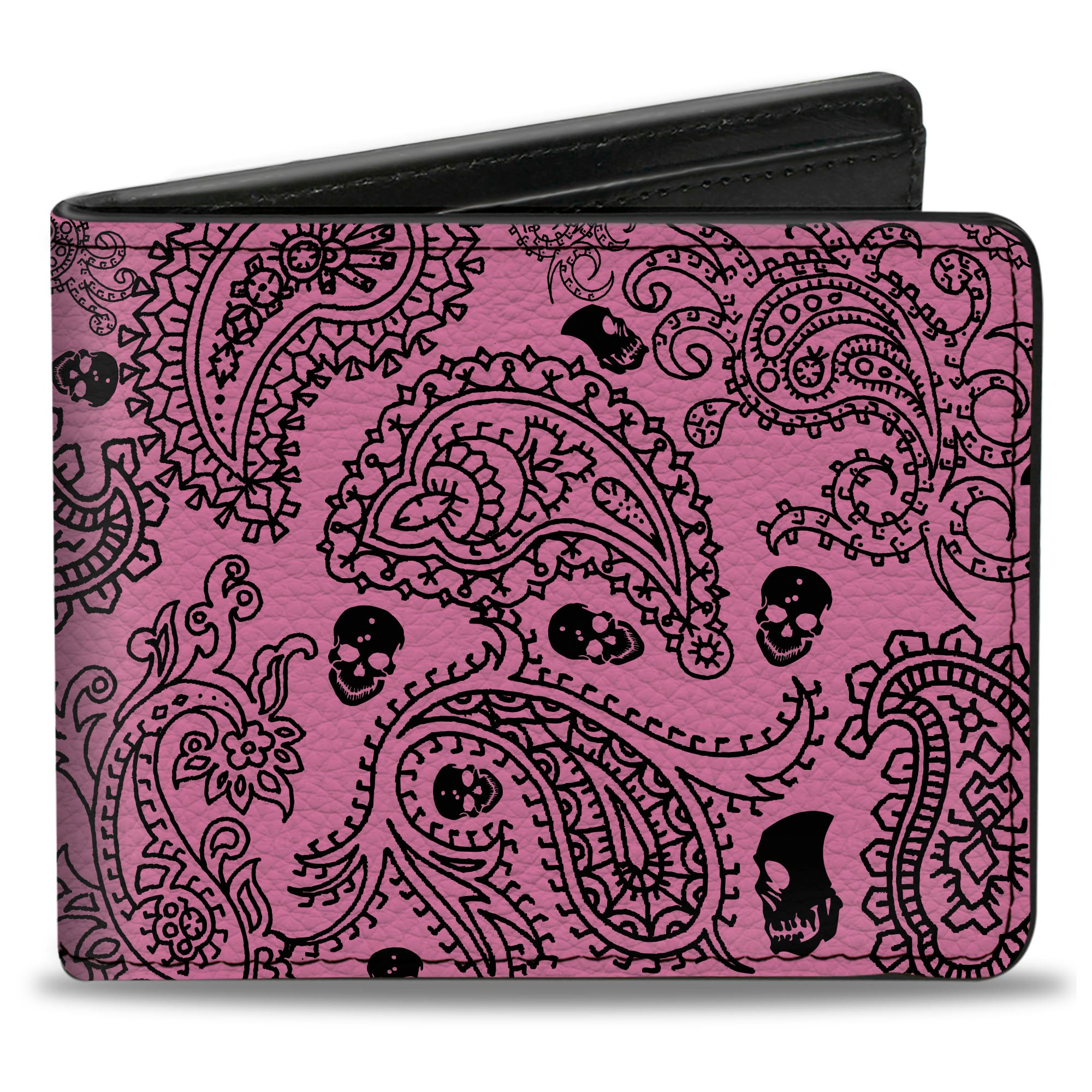 Bi-Fold Wallet - Bandana Skulls Pink Black Bi-Fold Wallets Buckle-Down