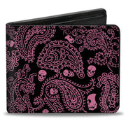 Bi-Fold Wallet - Bandana Skulls Black Pink Bi-Fold Wallets Buckle-Down