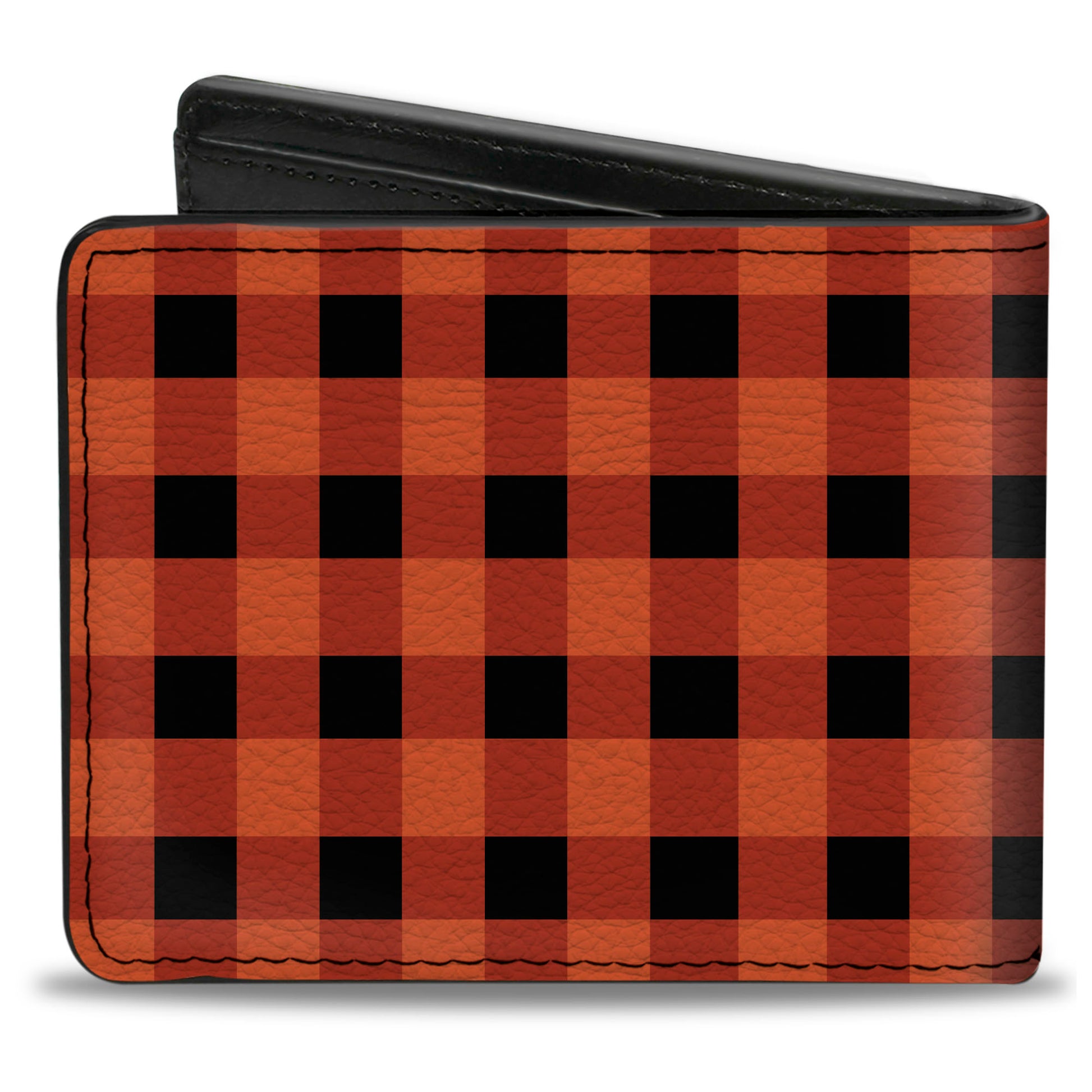 Bi-Fold Wallet - Buffalo Plaid Black Orange Bi-Fold Wallets Buckle-Down