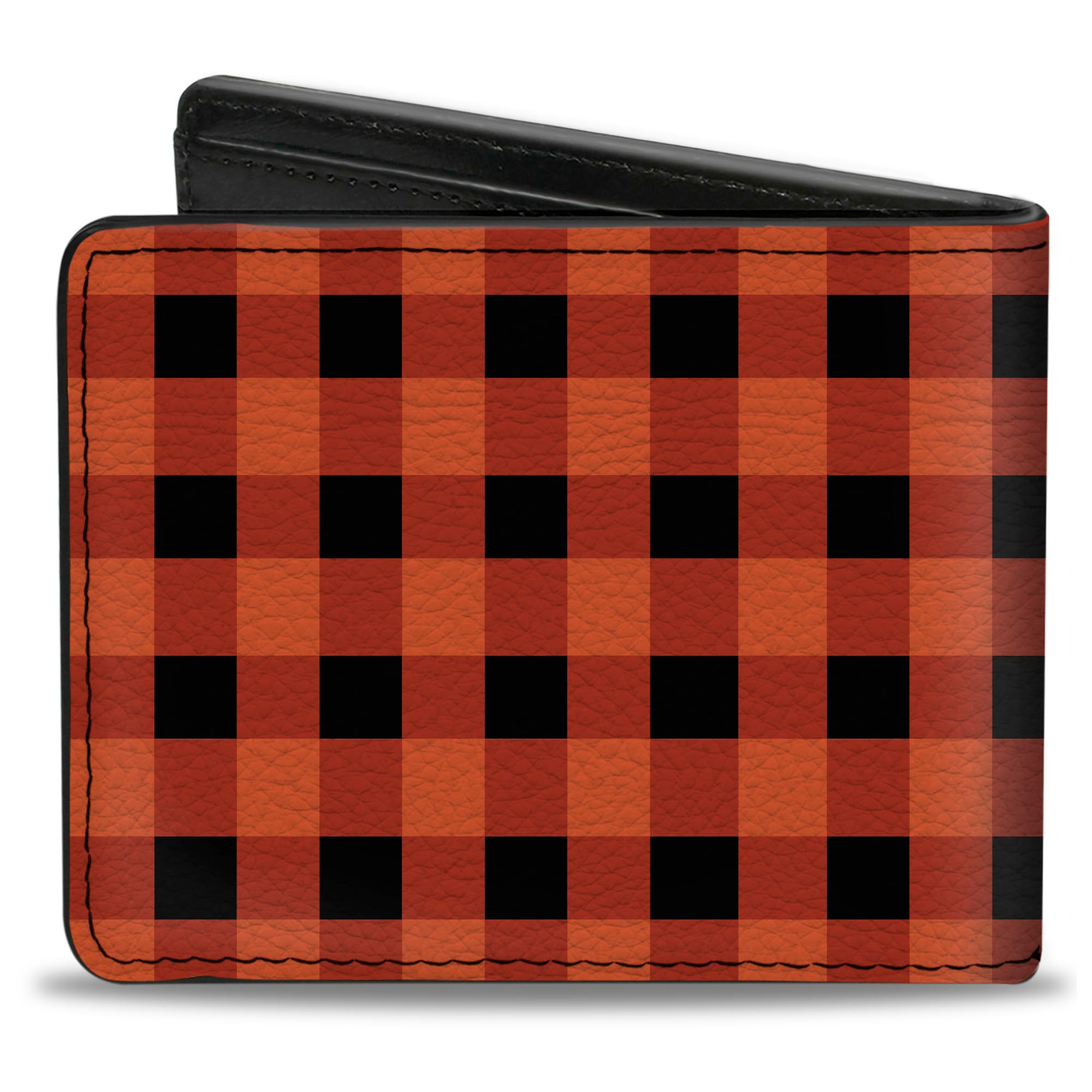 Bi-Fold Wallet - Buffalo Plaid Black Orange Bi-Fold Wallets Buckle-Down