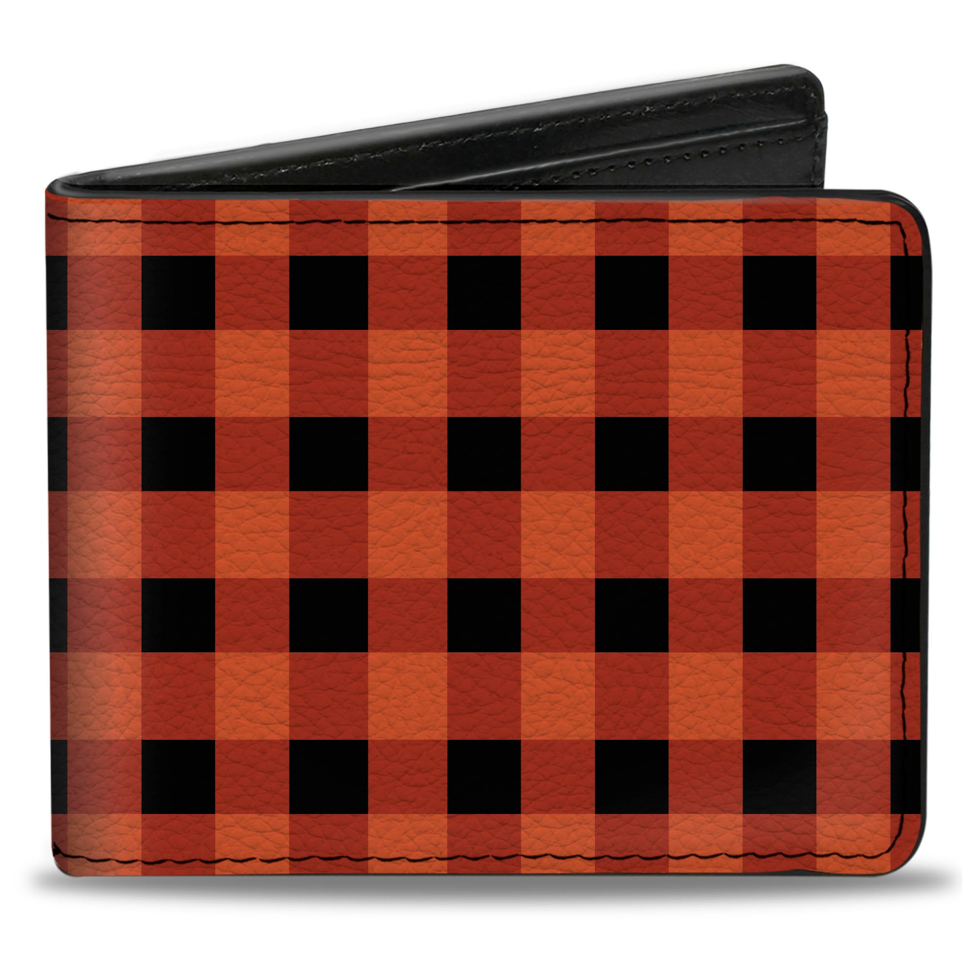 Bi-Fold Wallet - Buffalo Plaid Black Orange Bi-Fold Wallets Buckle-Down