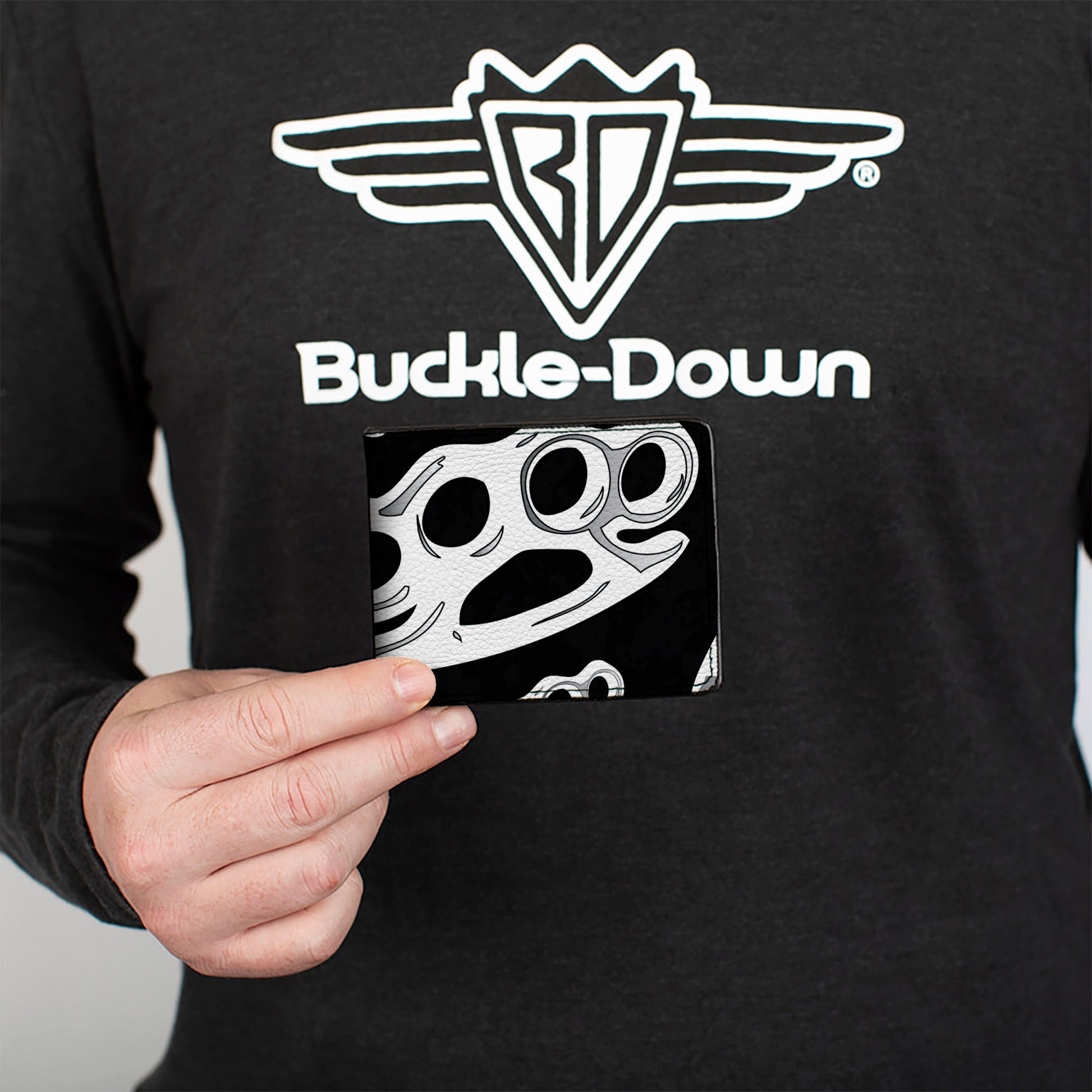 Bi-Fold Wallet - Brass Knuckles Black White Bi-Fold Wallets Buckle-Down