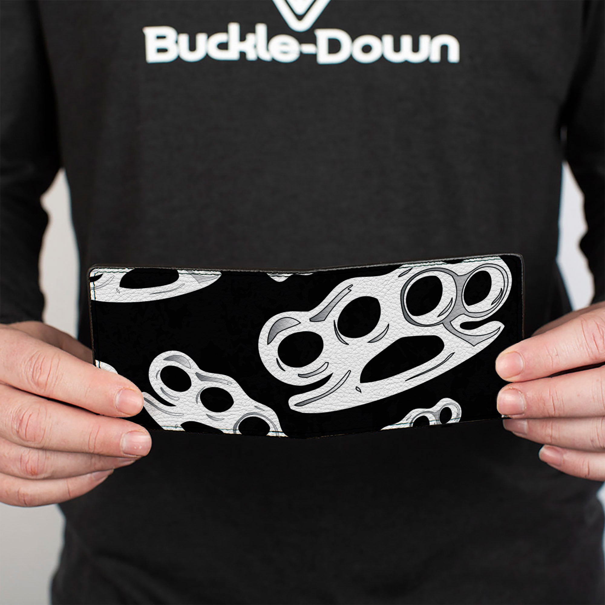 Bi-Fold Wallet - Brass Knuckles Black White Bi-Fold Wallets Buckle-Down