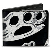 Bi-Fold Wallet - Brass Knuckles Black White Bi-Fold Wallets Buckle-Down