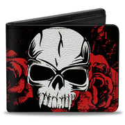 Bi-Fold Wallet - Brass Knuckles Skulls Roses Black Red White Bi-Fold Wallets Buckle-Down