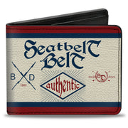 Bi-Fold Wallet - Buckle-Down AUTHENTIC SEATBELT BELT White Blue Red Bi-Fold Wallets Buckle-Down