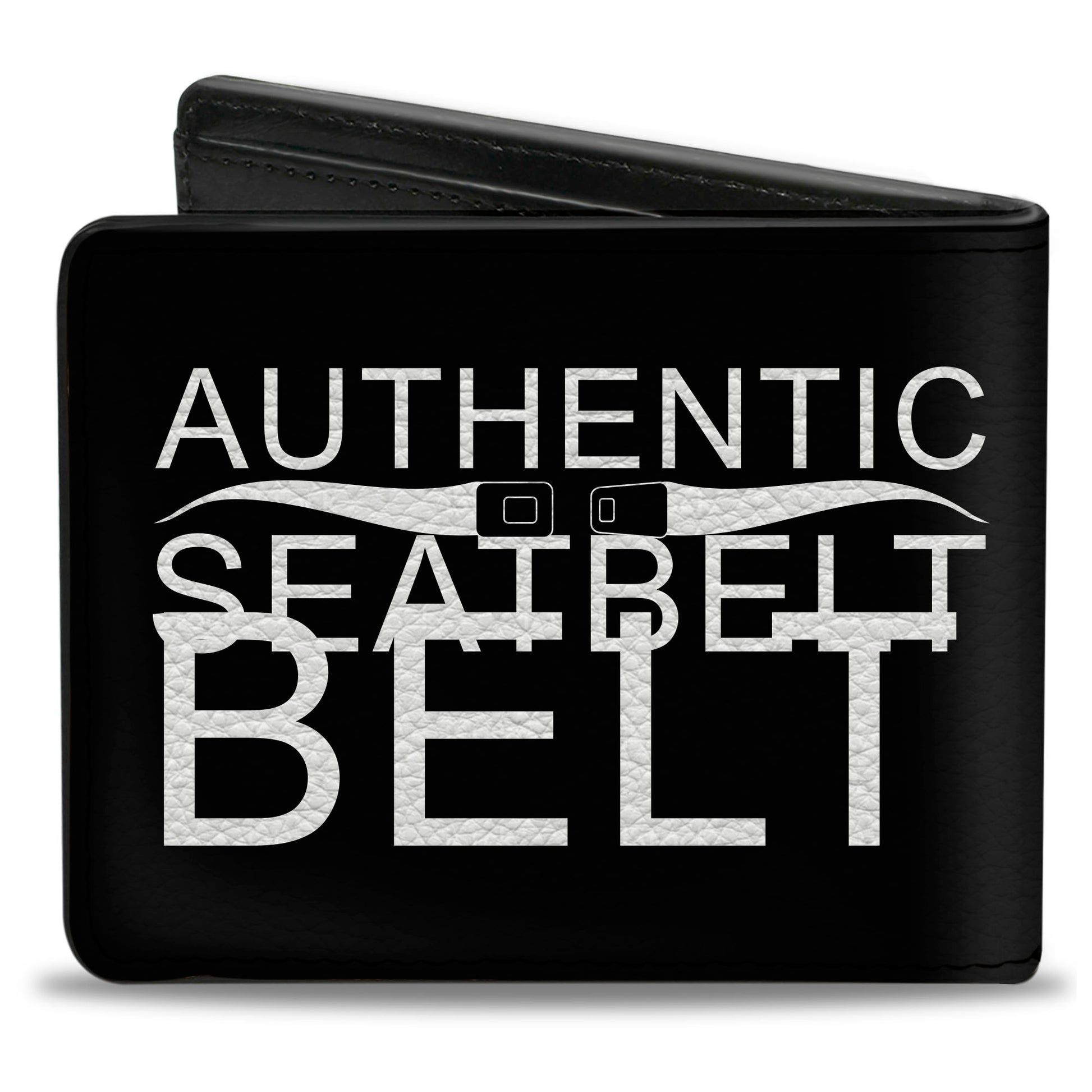 Bi-Fold Wallet - Buckle-Down AUTHENTIC SEATBELT BELT NY-LA Black White Bi-Fold Wallets Buckle-Down