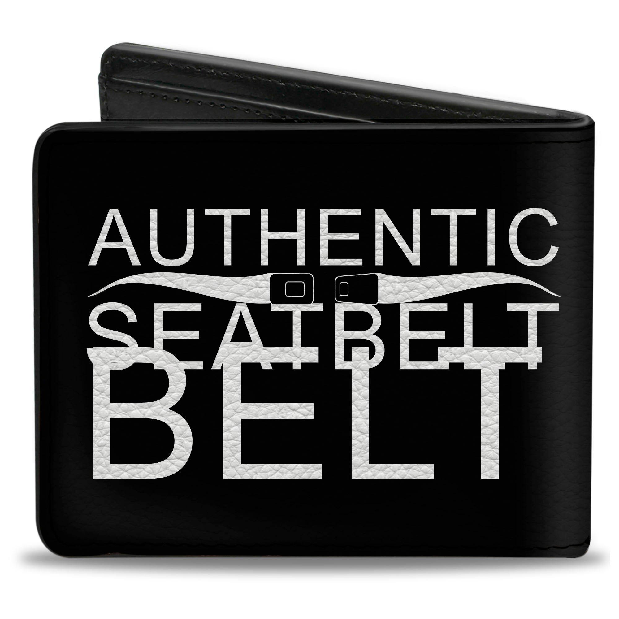 Bi-Fold Wallet - Buckle-Down AUTHENTIC SEATBELT BELT NY-LA Black White Bi-Fold Wallets Buckle-Down