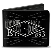 Bi-Fold Wallet - Buckle-Down AUTHENTIC SEATBELT BELT NY-LA Black White Bi-Fold Wallets Buckle-Down