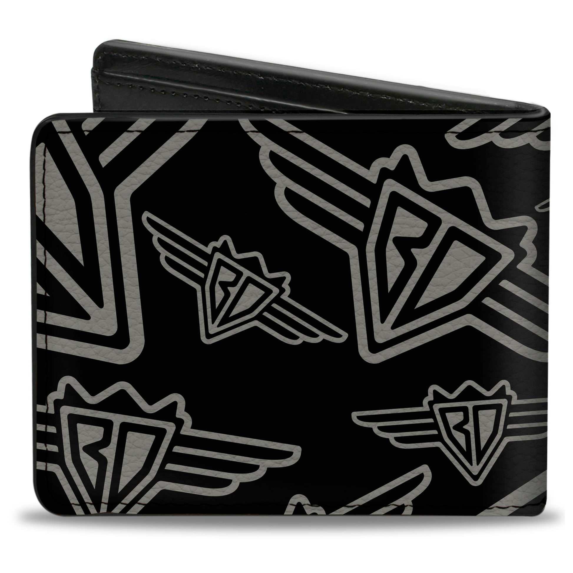 Bi-Fold Wallet - Buckle-Down BD Logo Scattered Black Gray Bi-Fold Wallets Buckle-Down