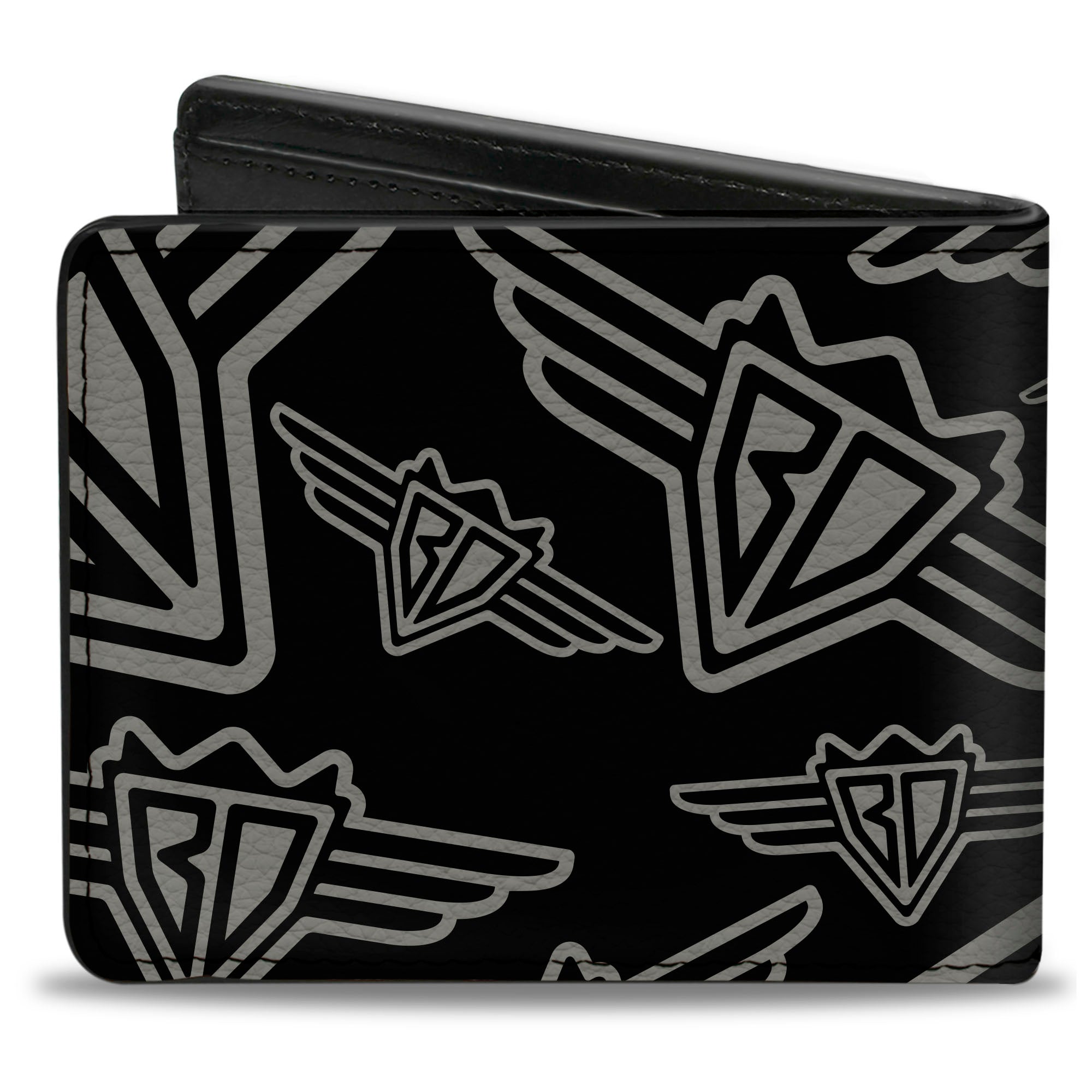 Bi-Fold Wallet - Buckle-Down BD Logo Scattered Black Gray Bi-Fold Wallets Buckle-Down