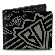 Bi-Fold Wallet - Buckle-Down BD Logo Scattered Black Gray Bi-Fold Wallets Buckle-Down