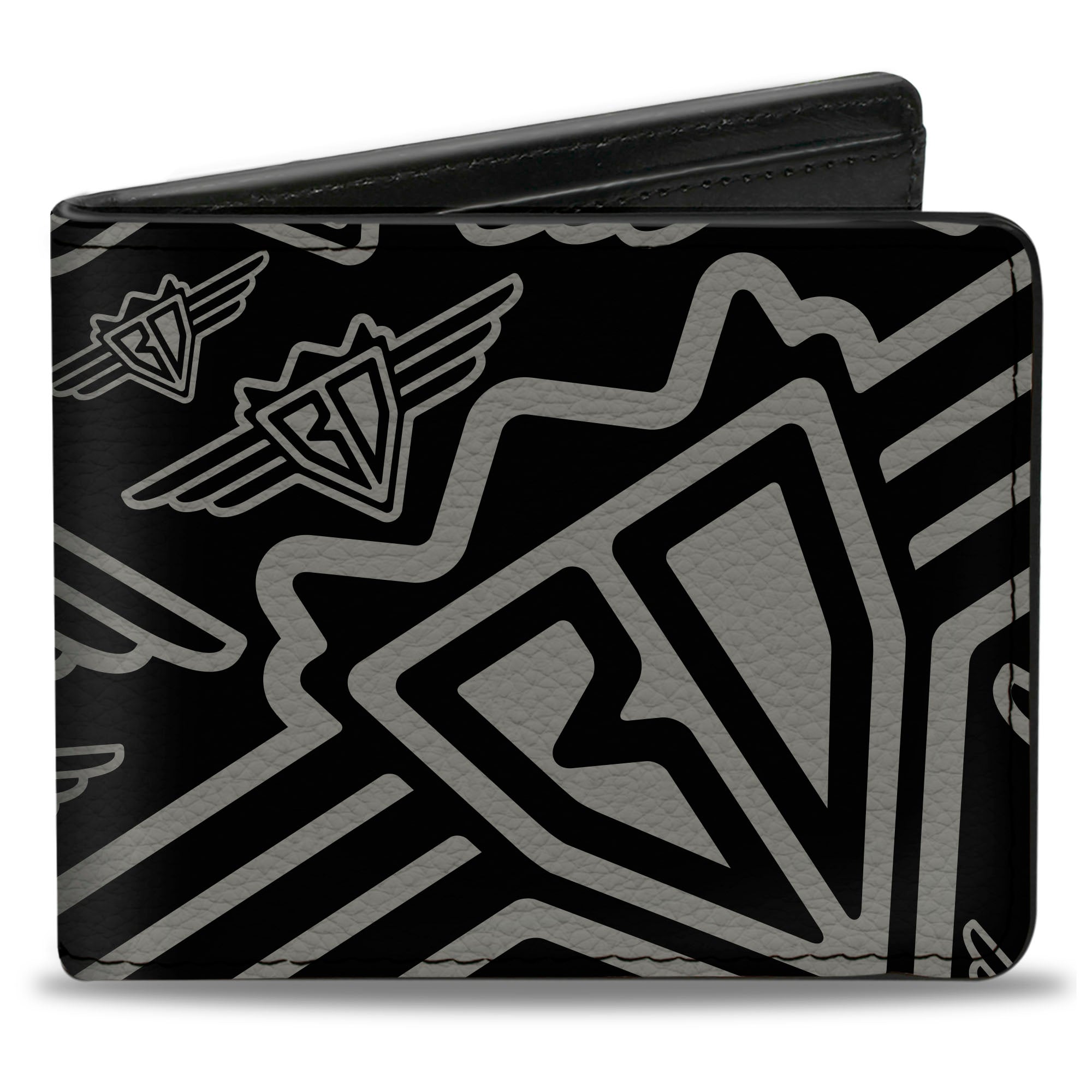 Bi-Fold Wallet - Buckle-Down BD Logo Scattered Black Gray Bi-Fold Wallets Buckle-Down