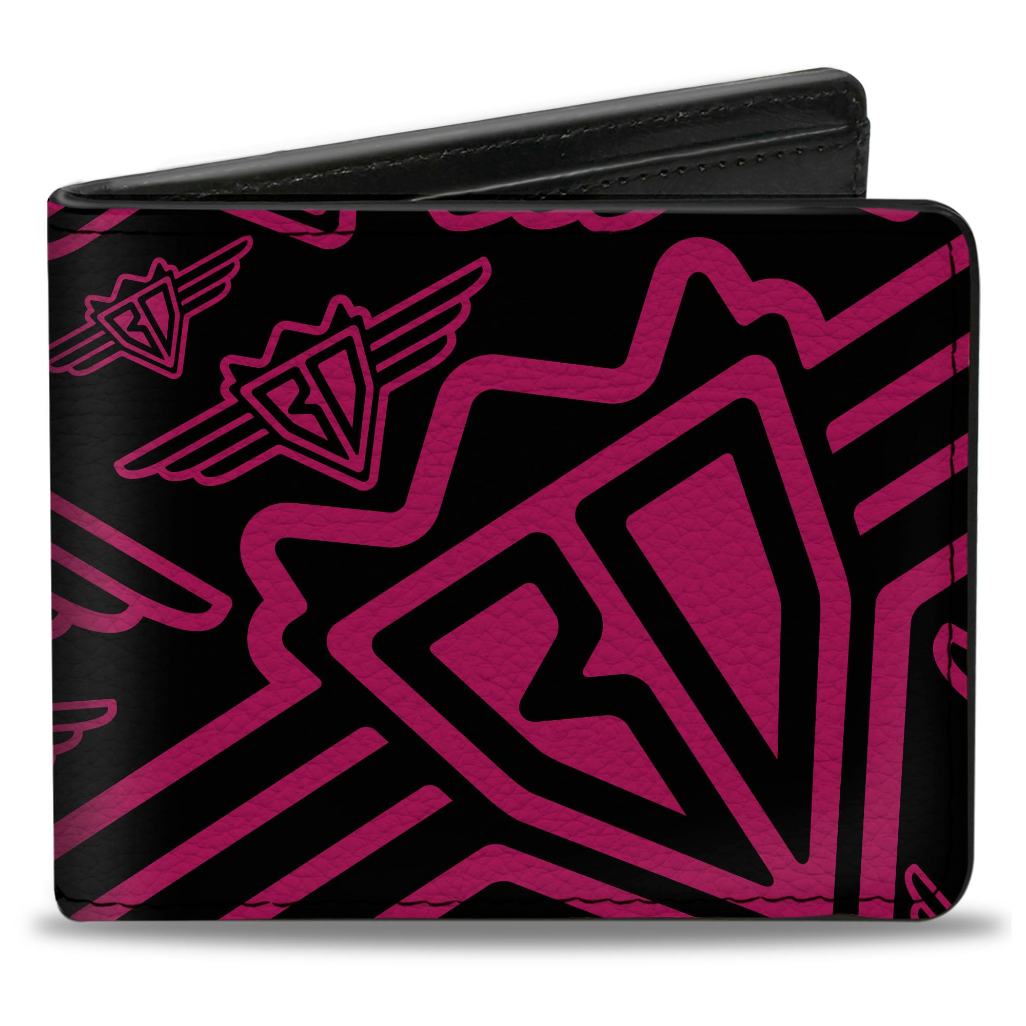 Bi-Fold Wallet - Buckle-Down BD Logo Scattered Black Fuchsia Bi-Fold Wallets Buckle-Down