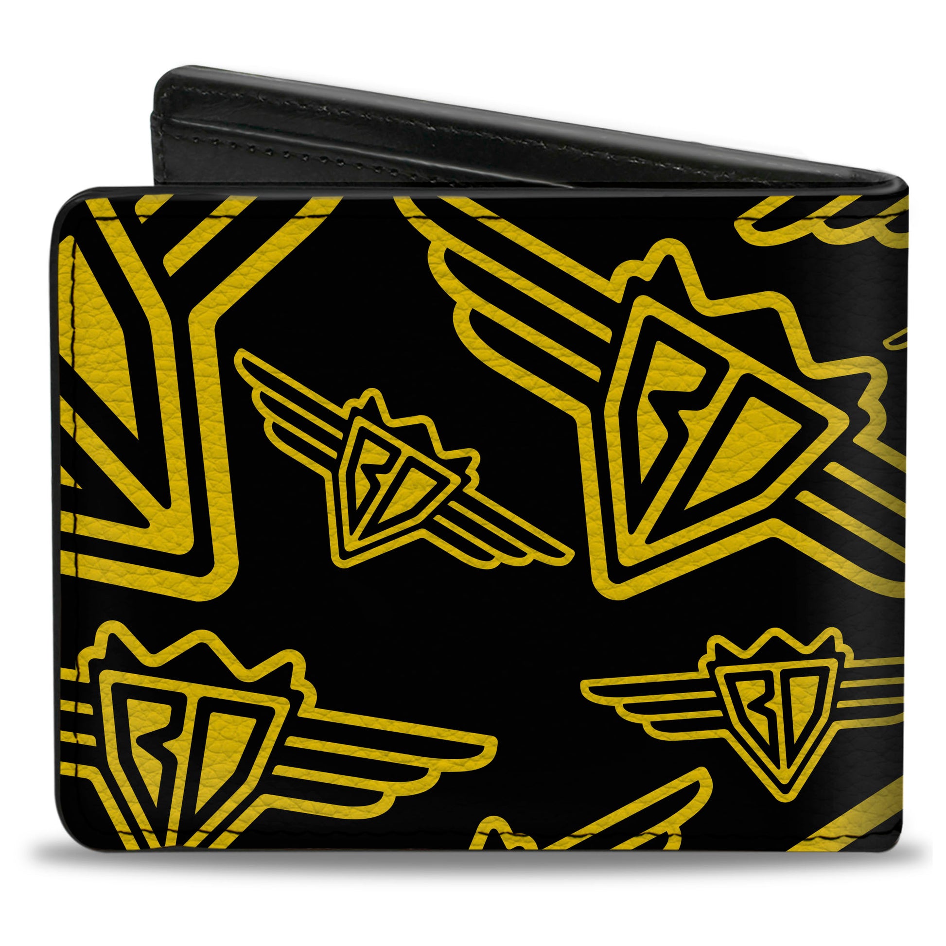 Bi-Fold Wallet - Buckle-Down BD Logo Scattered Black Yellow Bi-Fold Wallets Buckle-Down