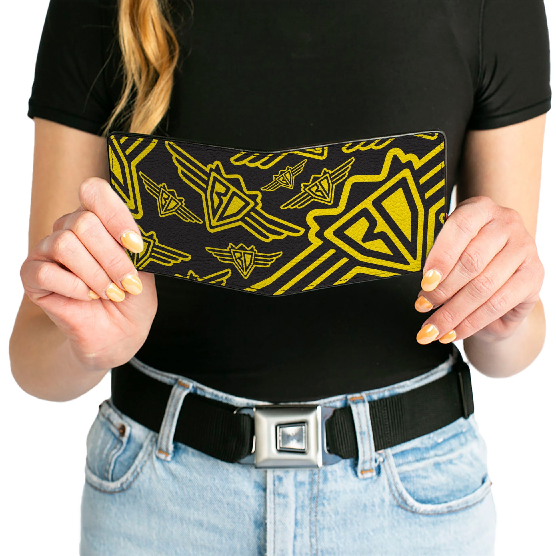 Bi-Fold Wallet - Buckle-Down BD Logo Scattered Black Yellow Bi-Fold Wallets Buckle-Down