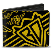 Bi-Fold Wallet - Buckle-Down BD Logo Scattered Black Yellow Bi-Fold Wallets Buckle-Down