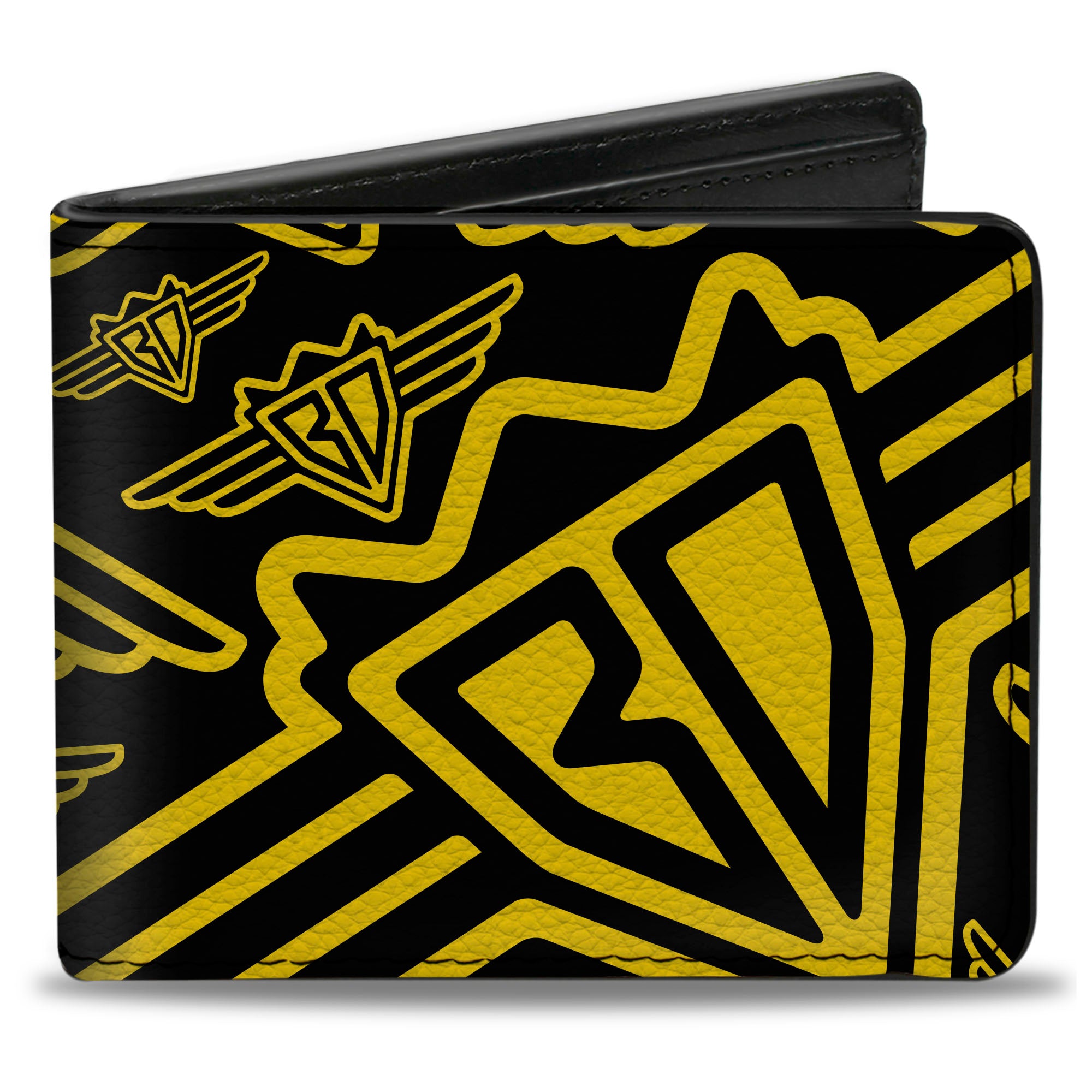 Bi-Fold Wallet - Buckle-Down BD Logo Scattered Black Yellow Bi-Fold Wallets Buckle-Down