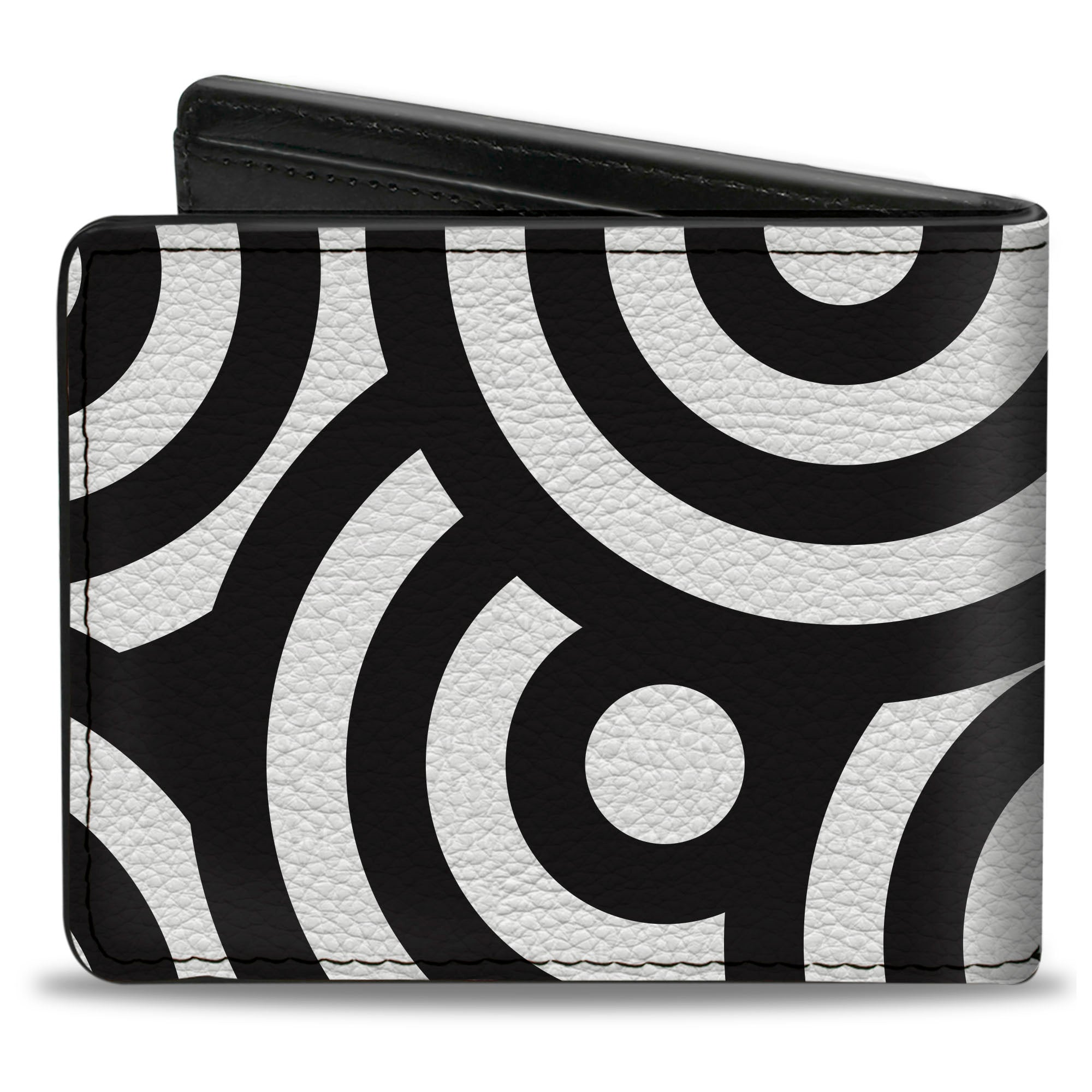 Bi-Fold Wallet - Bullseye Stacked Black White Bi-Fold Wallets Buckle-Down