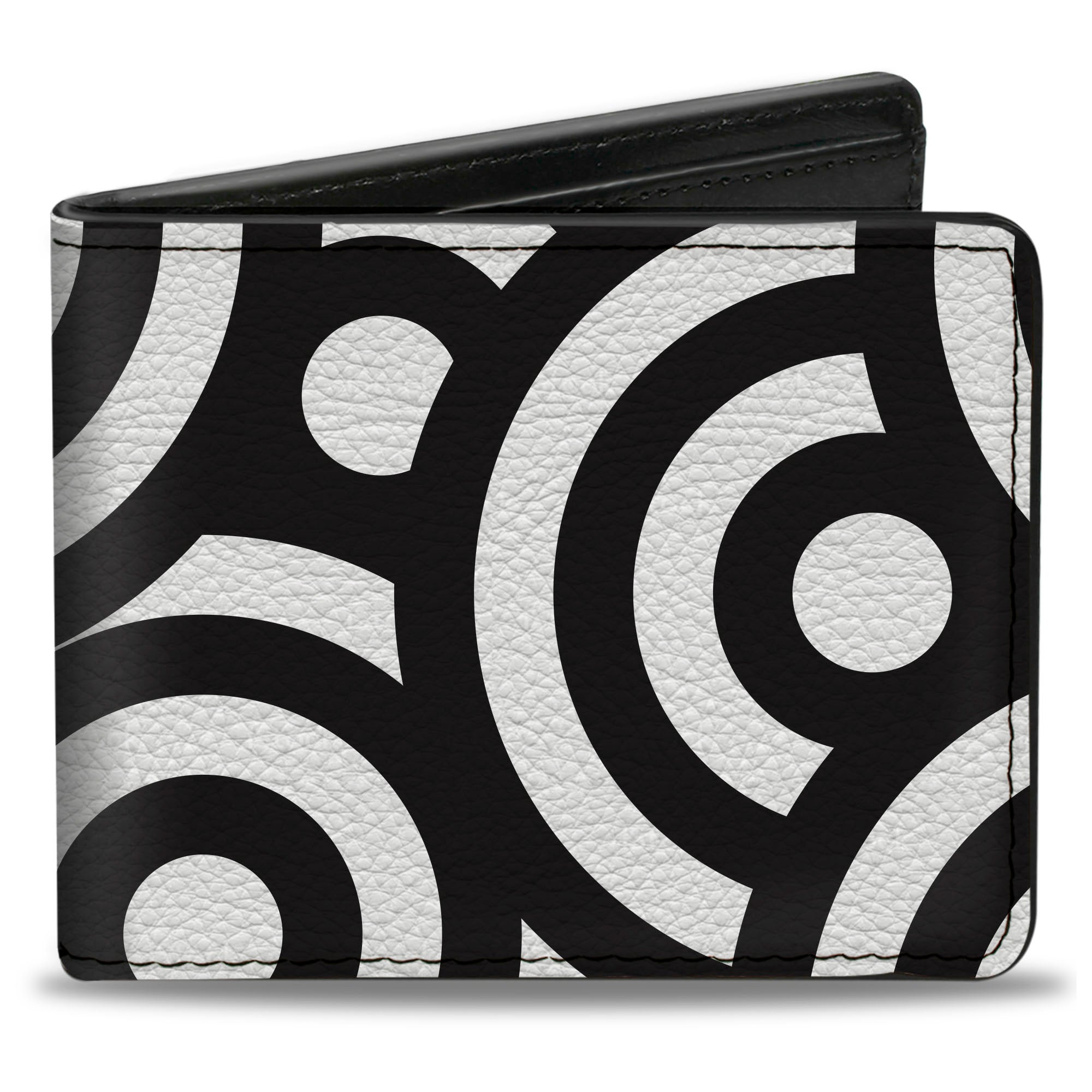 Bi-Fold Wallet - Bullseye Stacked Black White Bi-Fold Wallets Buckle-Down