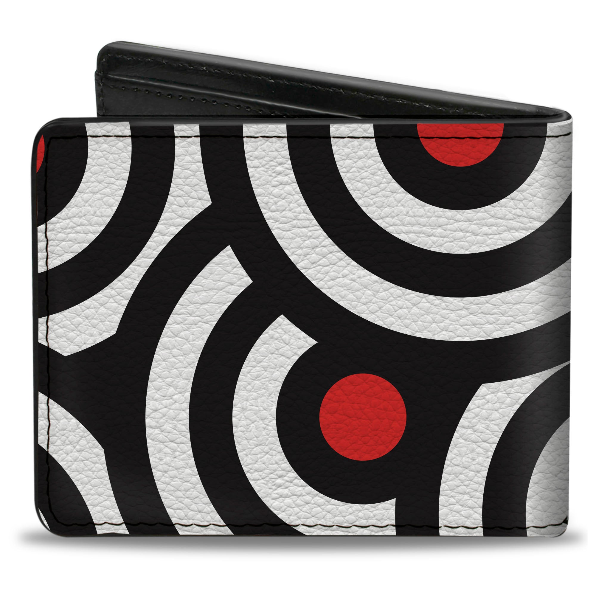 Bi-Fold Wallet - Bullseye Stacked Black White Red Bi-Fold Wallets Buckle-Down