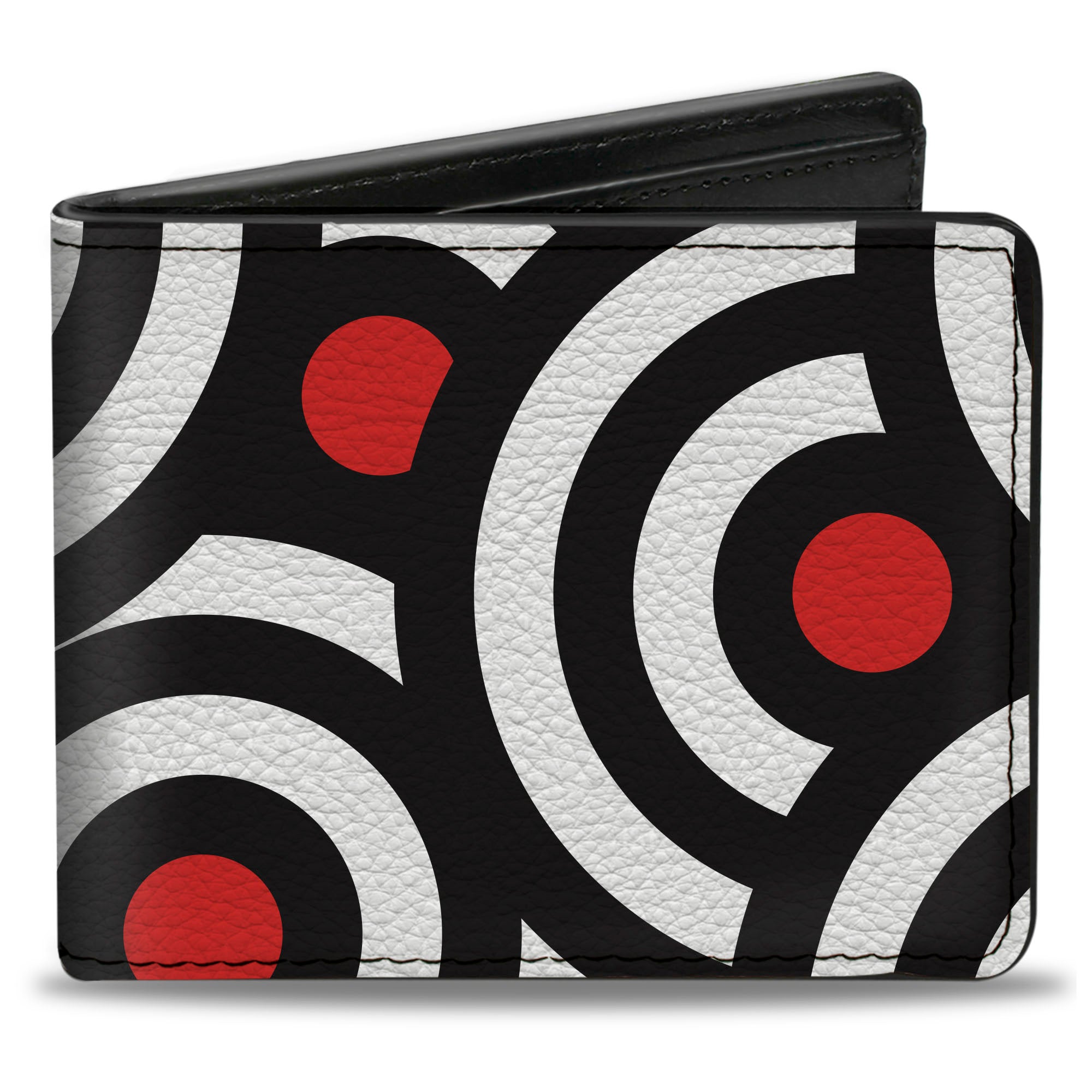 Bi-Fold Wallet - Bullseye Stacked Black White Red Bi-Fold Wallets Buckle-Down
