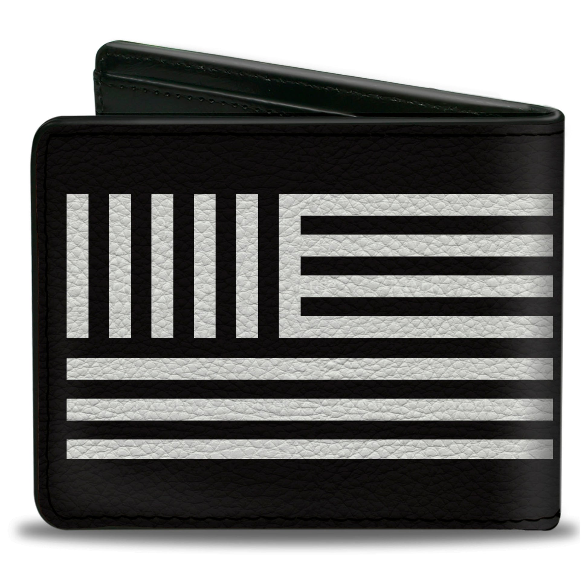 Bi-Fold Wallet - Buckle-Down BD Logo American Stripe Flag White Black Bi-Fold Wallets Buckle-Down