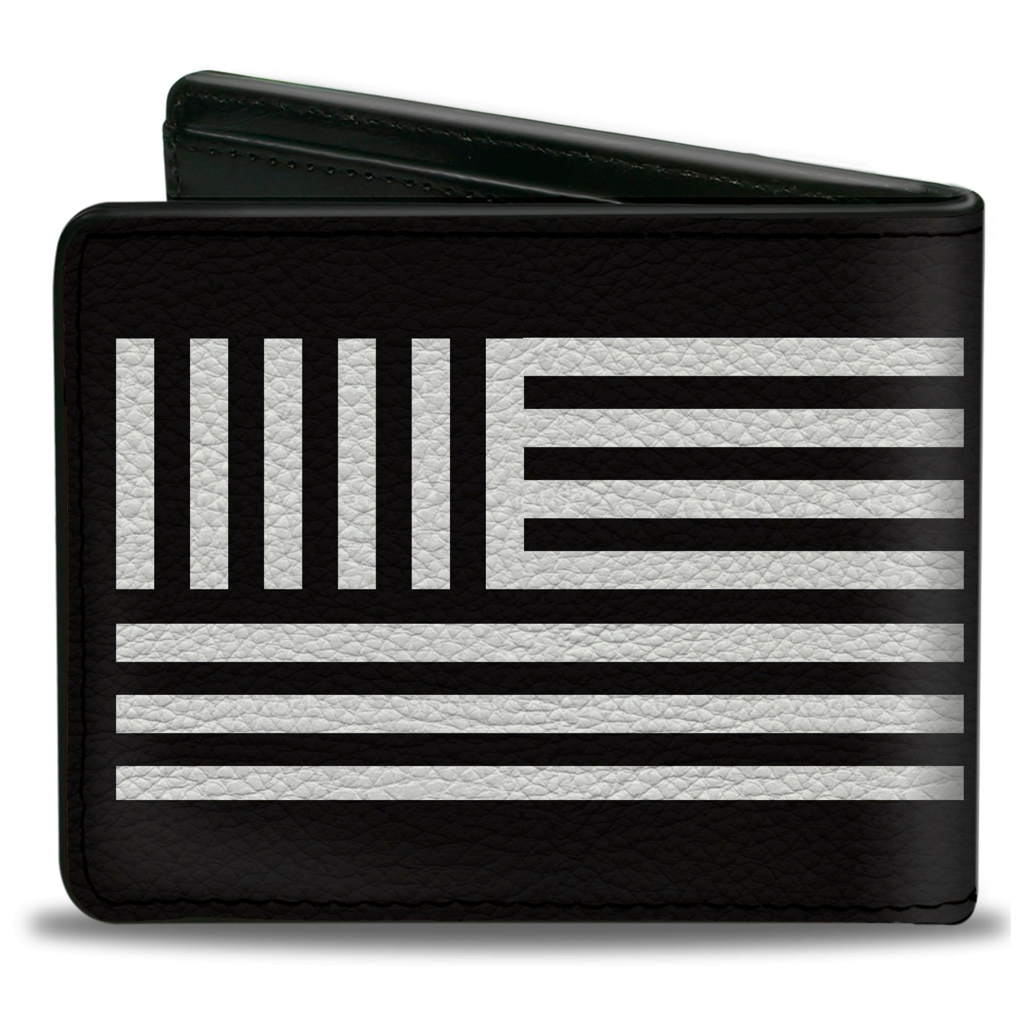 Bi-Fold Wallet - Buckle-Down BD Logo American Stripe Flag White Black Bi-Fold Wallets Buckle-Down