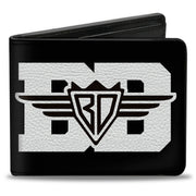 Bi-Fold Wallet - Buckle-Down BD Logo American Stripe Flag White Black Bi-Fold Wallets Buckle-Down