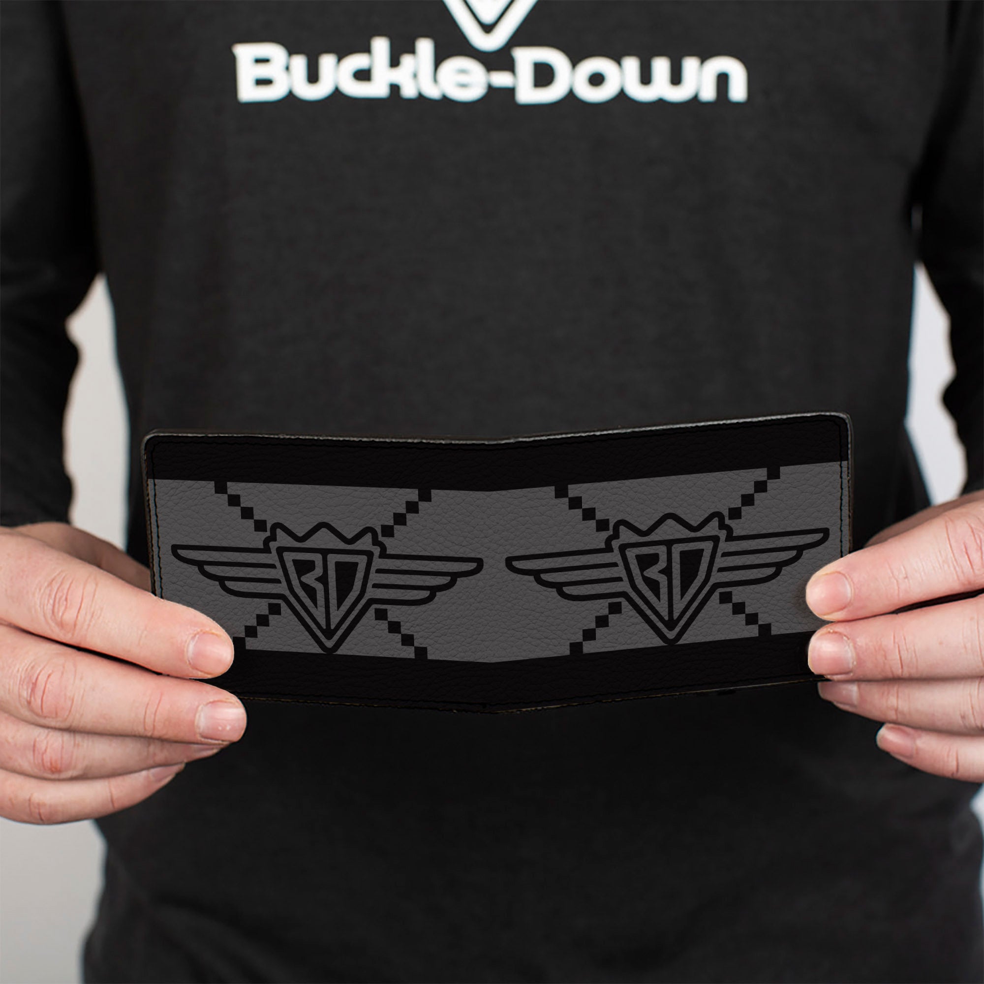 Bi-Fold Wallet - Buckle-Down BD Monogram2 Gray Black Bi-Fold Wallets Buckle-Down