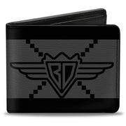 Bi-Fold Wallet - Buckle-Down BD Monogram2 Gray Black Bi-Fold Wallets Buckle-Down