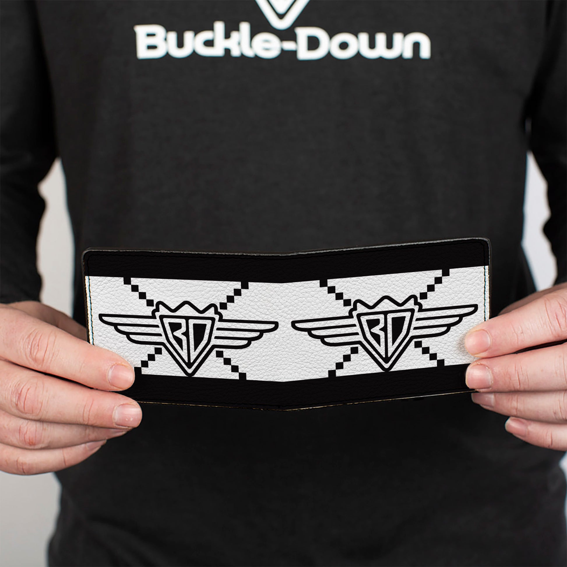 Bi-Fold Wallet - Buckle-Down BD Monogram2 White Black Bi-Fold Wallets Buckle-Down