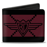 Bi-Fold Wallet - Buckle-Down BD Monogram2 Red Black Bi-Fold Wallets Buckle-Down