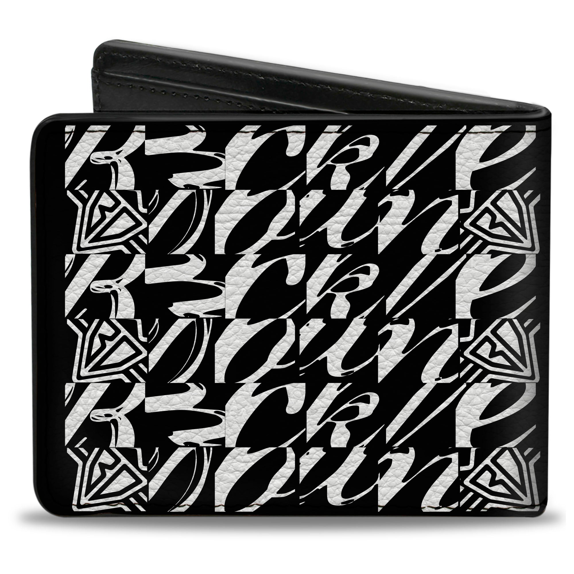 Bi-Fold Wallet - Buckle-Down BD Logo Buckle-Down Script Black White Bi-Fold Wallets Buckle-Down