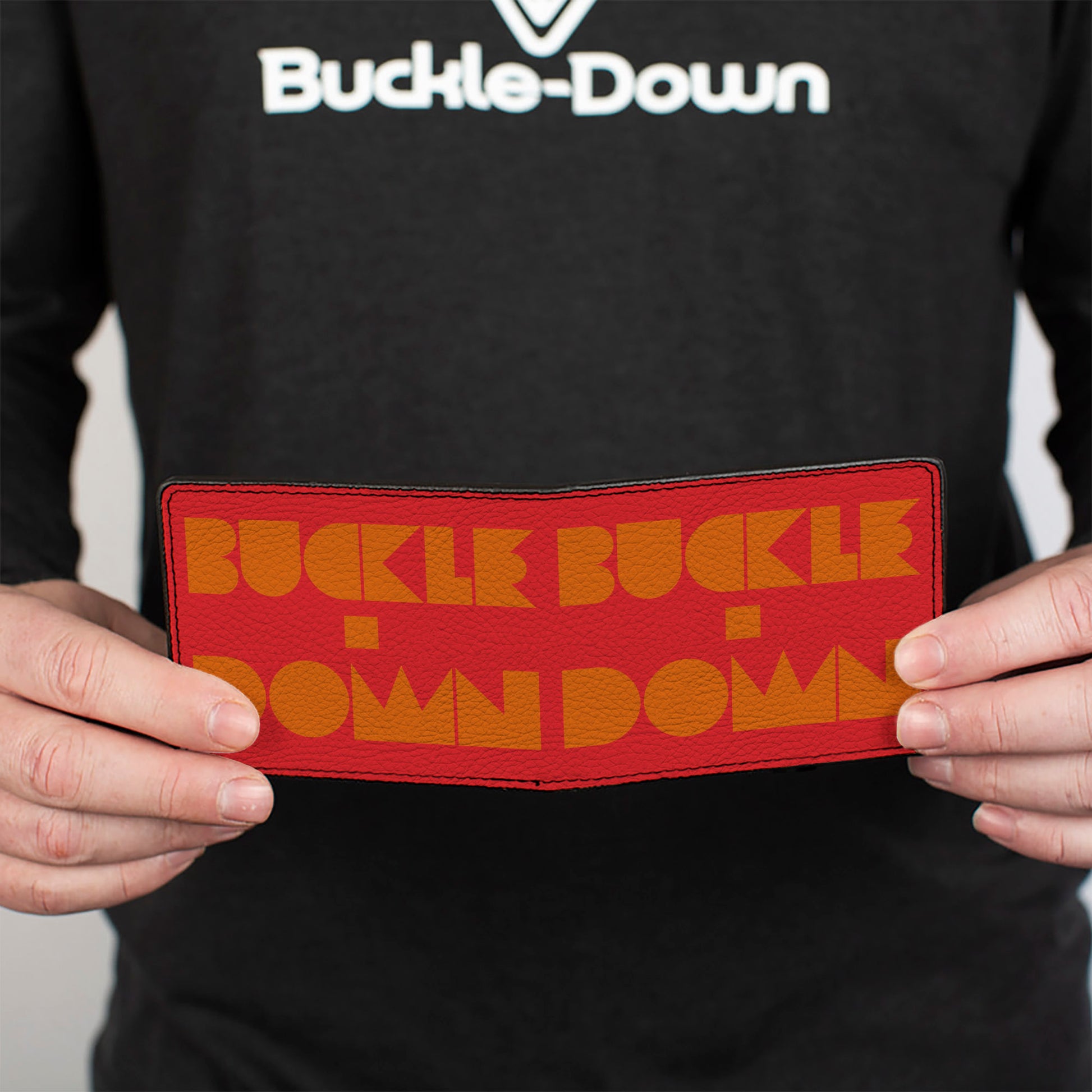 Bi-Fold Wallet - BUCKLE-DOWN Shapes Red Orange Bi-Fold Wallets Buckle-Down