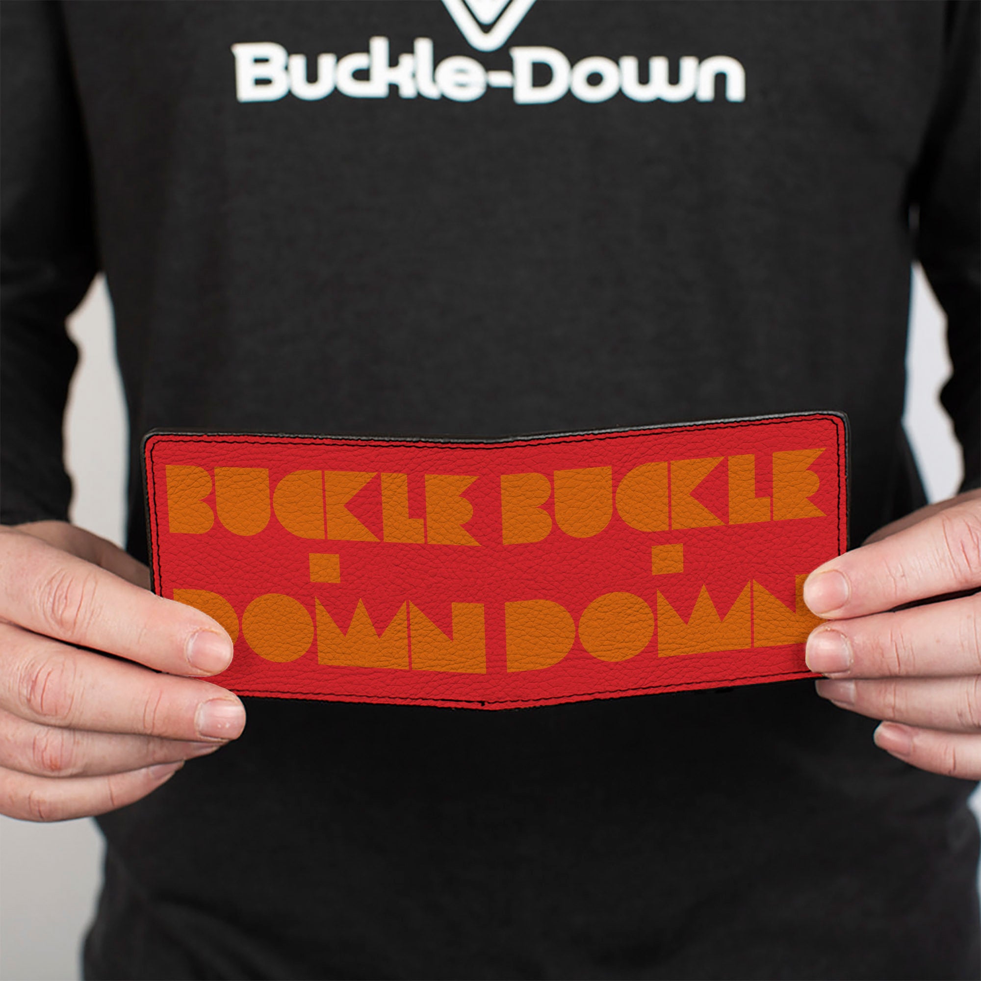 Bi-Fold Wallet - BUCKLE-DOWN Shapes Red Orange Bi-Fold Wallets Buckle-Down