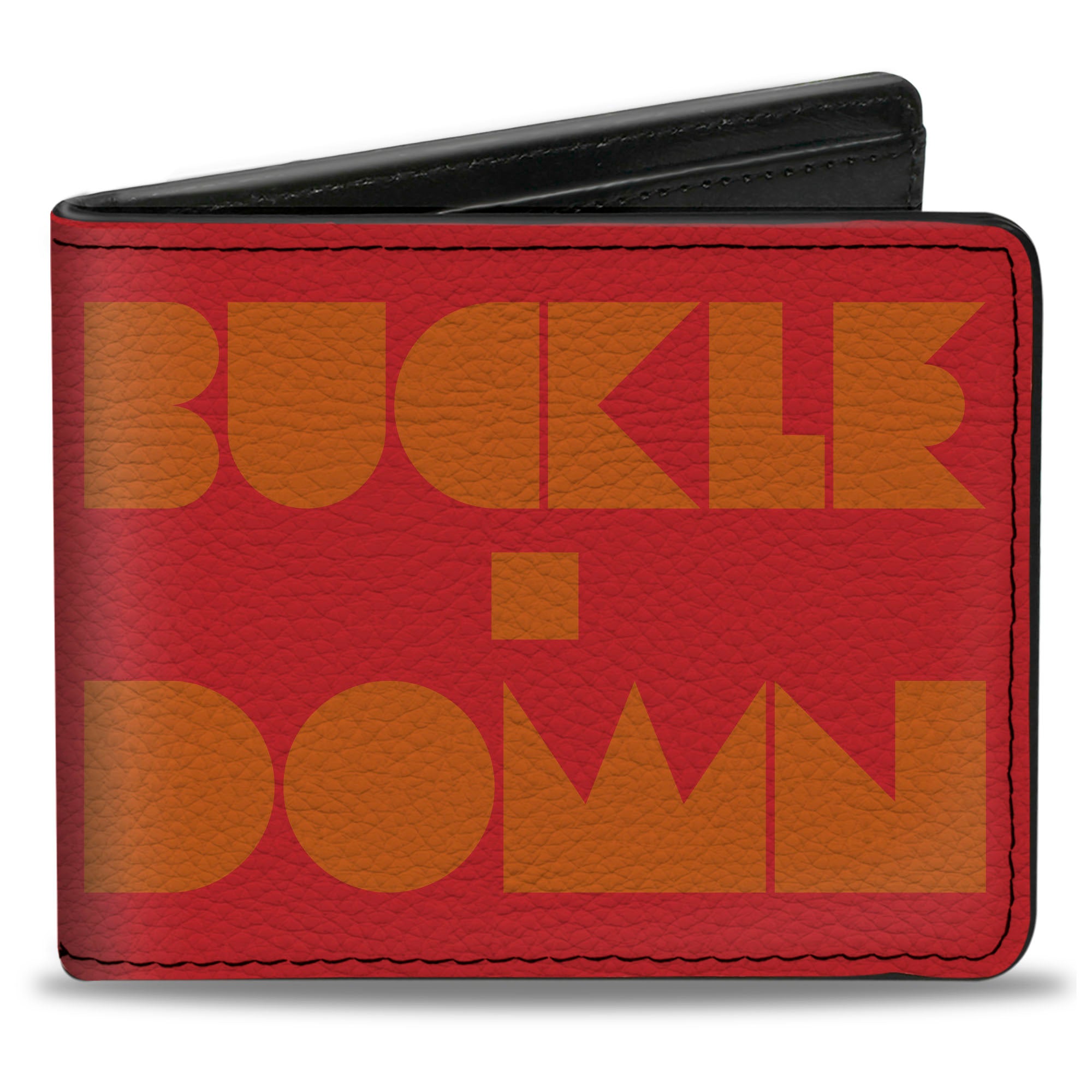 Bi-Fold Wallet - BUCKLE-DOWN Shapes Red Orange Bi-Fold Wallets Buckle-Down
