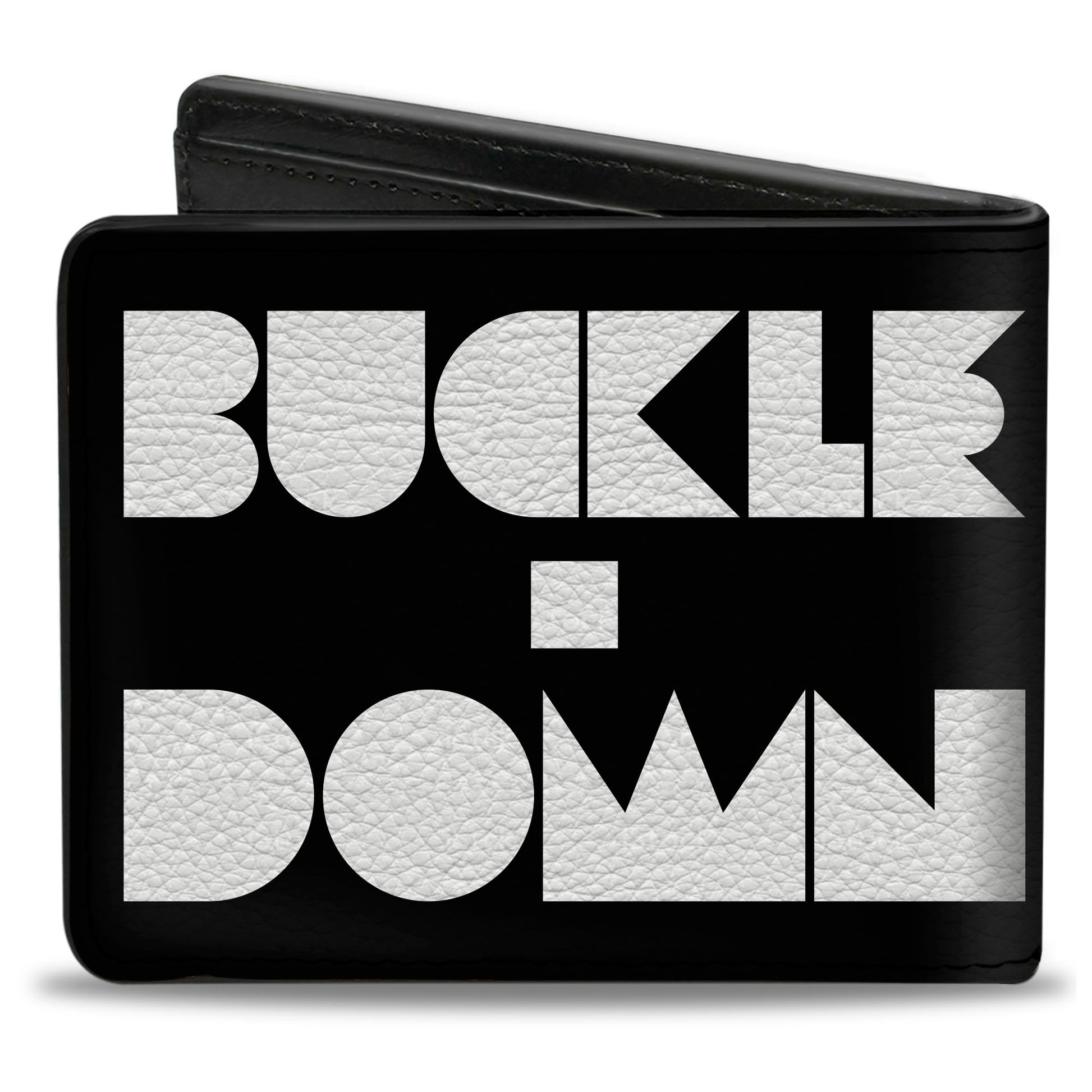 Bi-Fold Wallet - BUCKLE-DOWN Shapes Black White Bi-Fold Wallets Buckle-Down