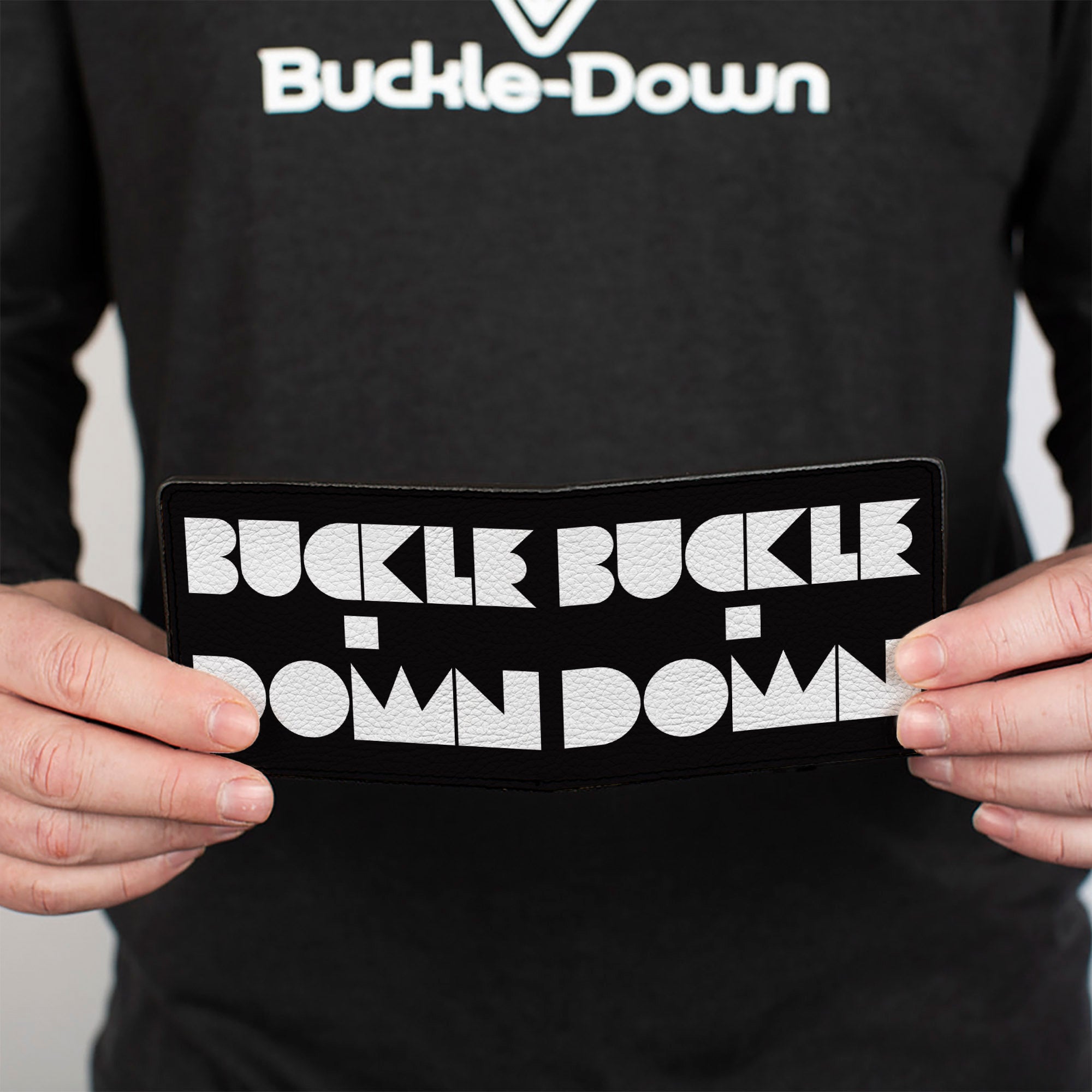 Bi-Fold Wallet - BUCKLE-DOWN Shapes Black White Bi-Fold Wallets Buckle-Down