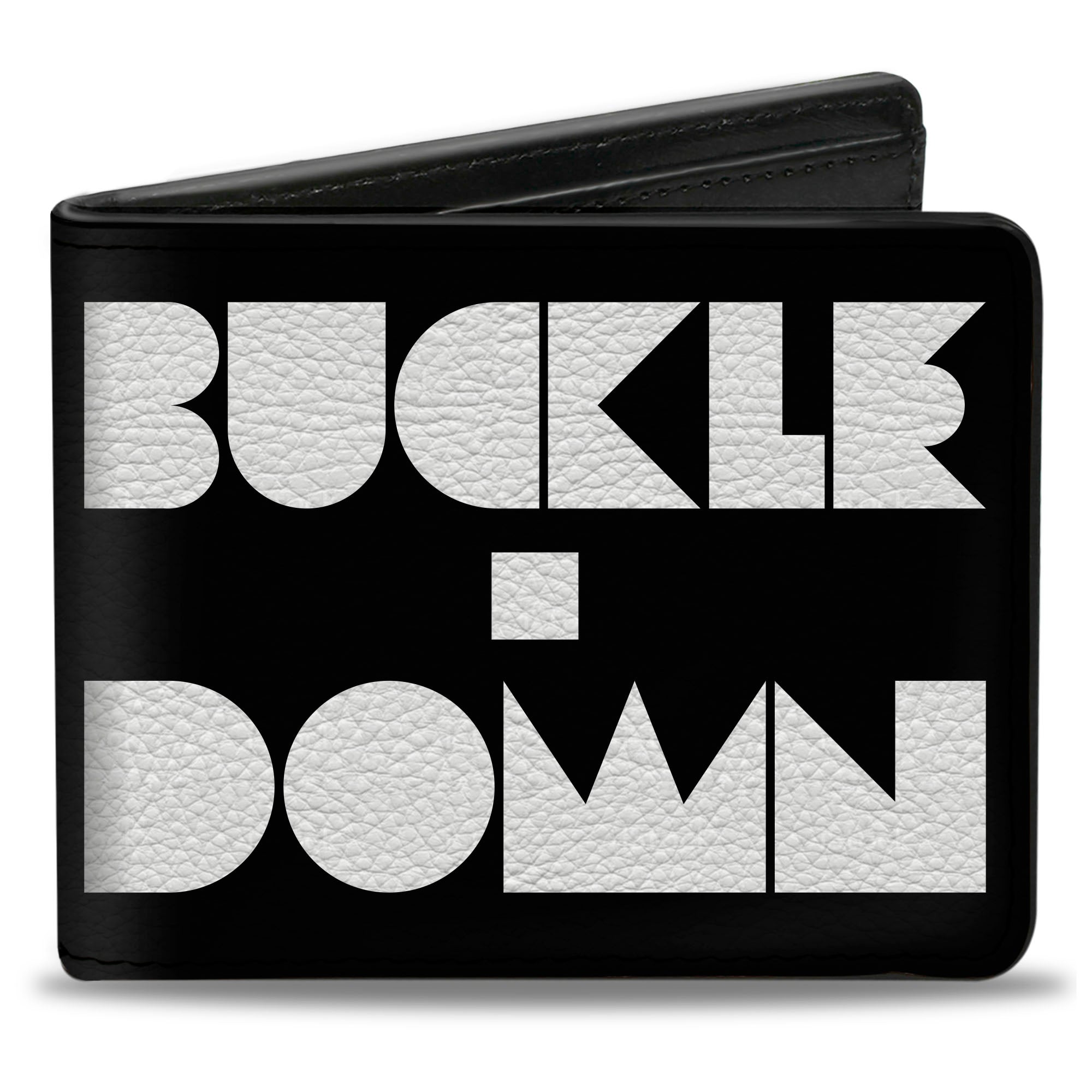 Bi-Fold Wallet - BUCKLE-DOWN Shapes Black White Bi-Fold Wallets Buckle-Down