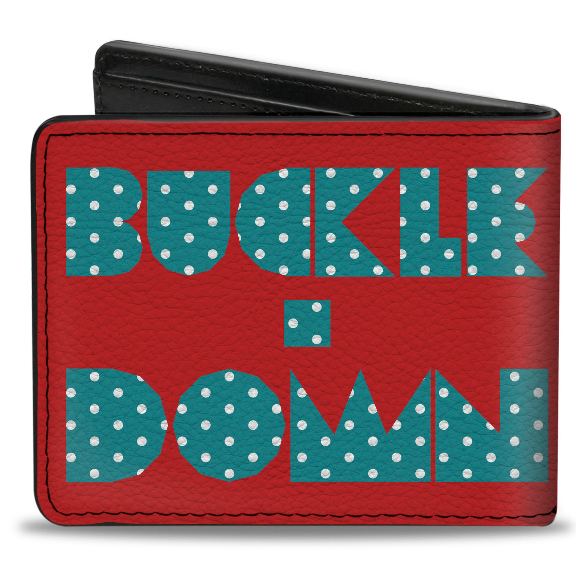 Bi-Fold Wallet - BUCKLE-DOWN Shapes Red Dot Turquoise White Bi-Fold Wallets Buckle-Down