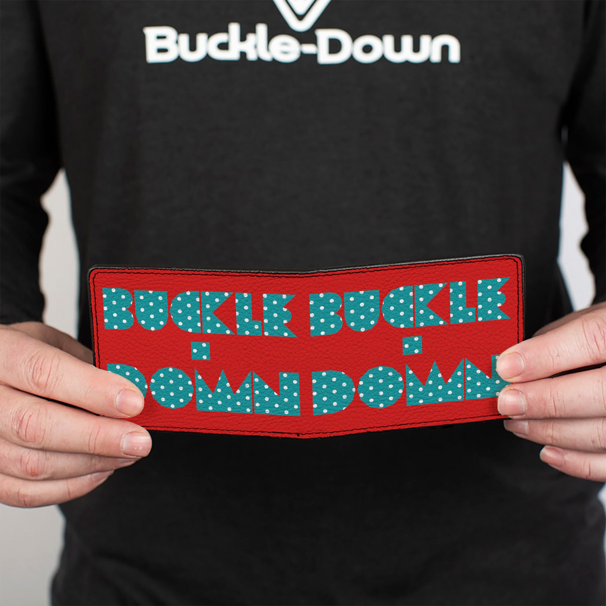 Bi-Fold Wallet - BUCKLE-DOWN Shapes Red Dot Turquoise White Bi-Fold Wallets Buckle-Down