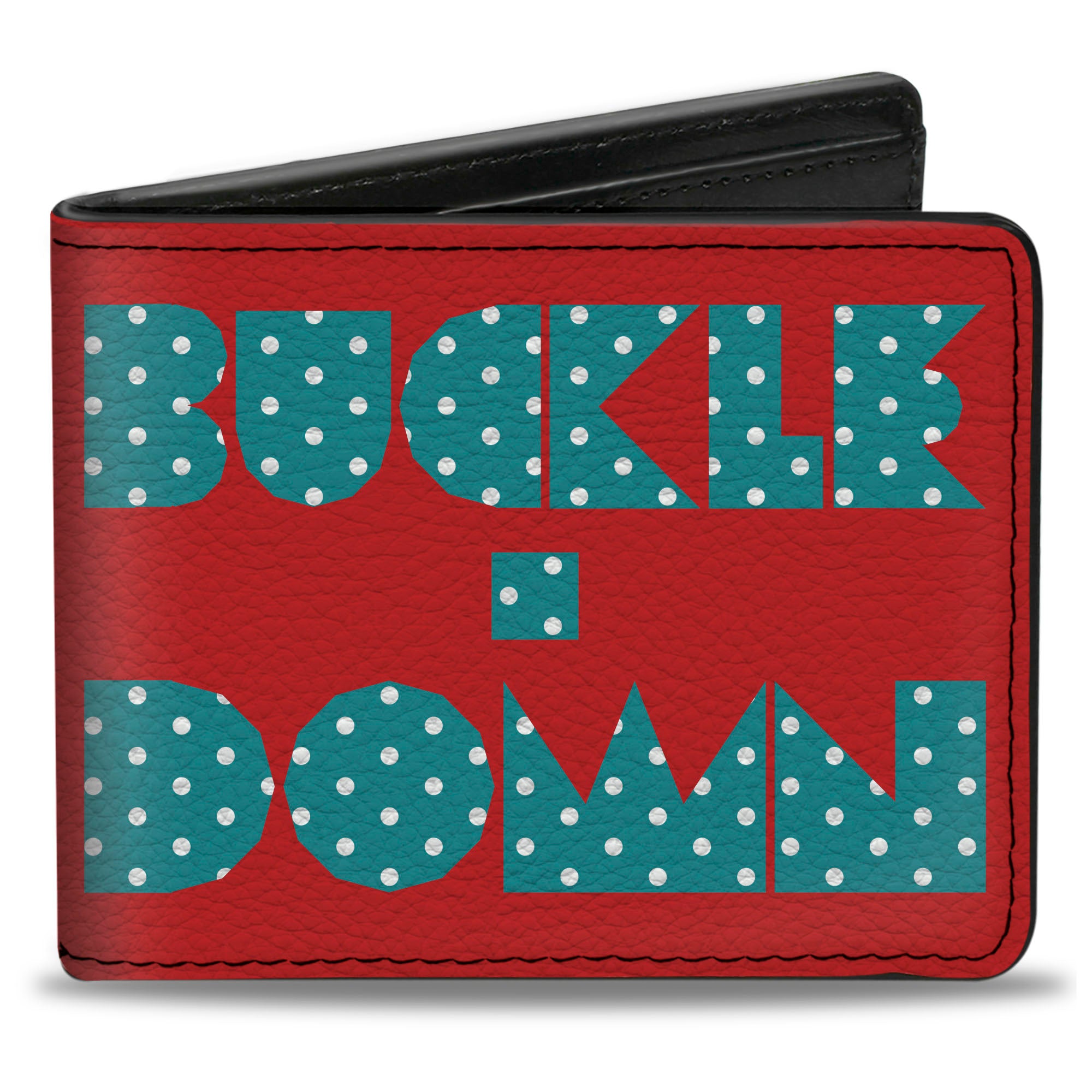 Bi-Fold Wallet - BUCKLE-DOWN Shapes Red Dot Turquoise White Bi-Fold Wallets Buckle-Down
