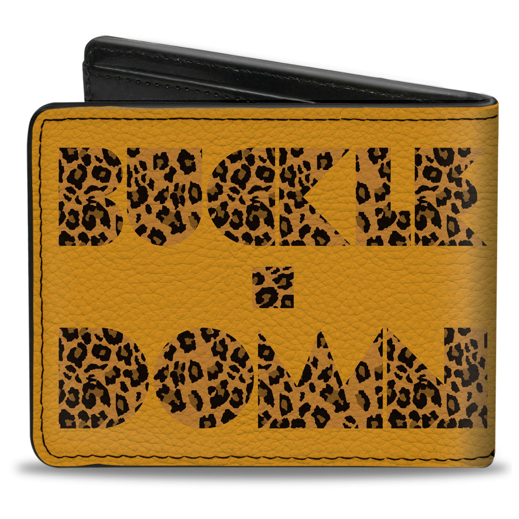 Bi-Fold Wallet - BUCKLE-DOWN Shapes Gold Leopard Brown Bi-Fold Wallets Buckle-Down