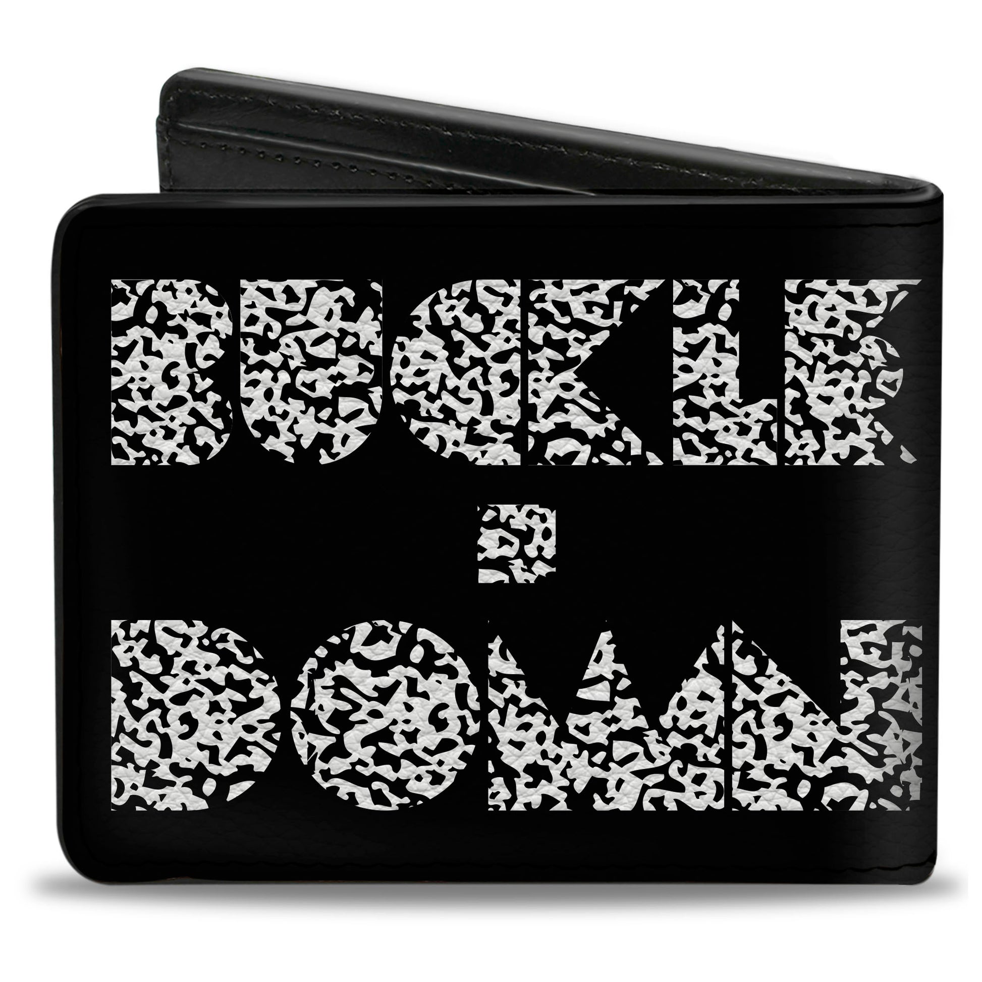 Bi-Fold Wallet - BUCKLE-DOWN Shapes Black Camo White Black Bi-Fold Wallets Buckle-Down