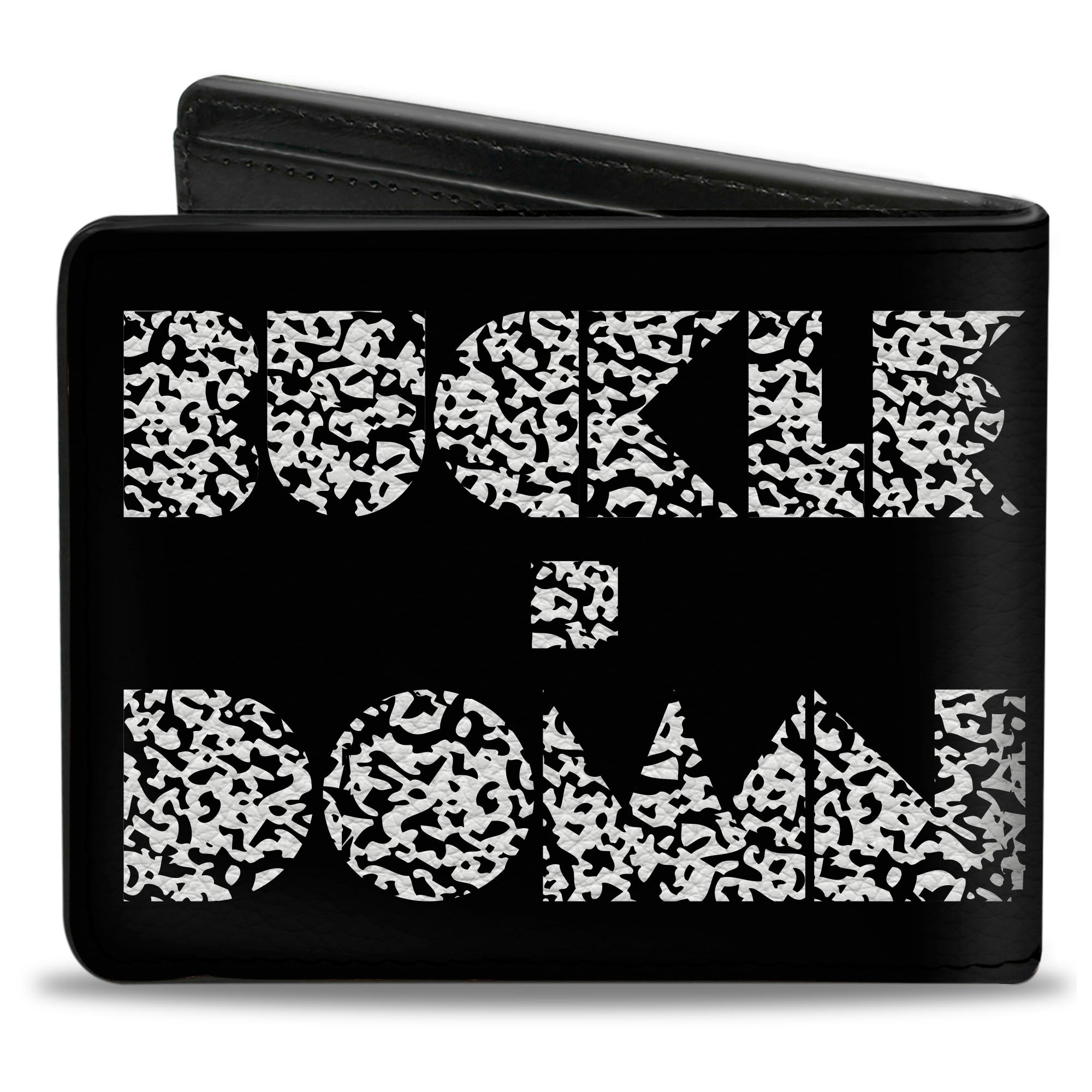 Bi-Fold Wallet - BUCKLE-DOWN Shapes Black Camo White Black Bi-Fold Wallets Buckle-Down