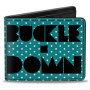 Bi-Fold Wallet - BUCKLE-DOWN Shapes Dot Turquoise White Black Bi-Fold Wallets Buckle-Down