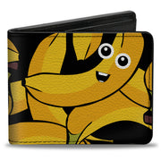 Bi-Fold Wallet - Bananas Stacked Cartoon Black Yellows Bi-Fold Wallets Buckle-Down