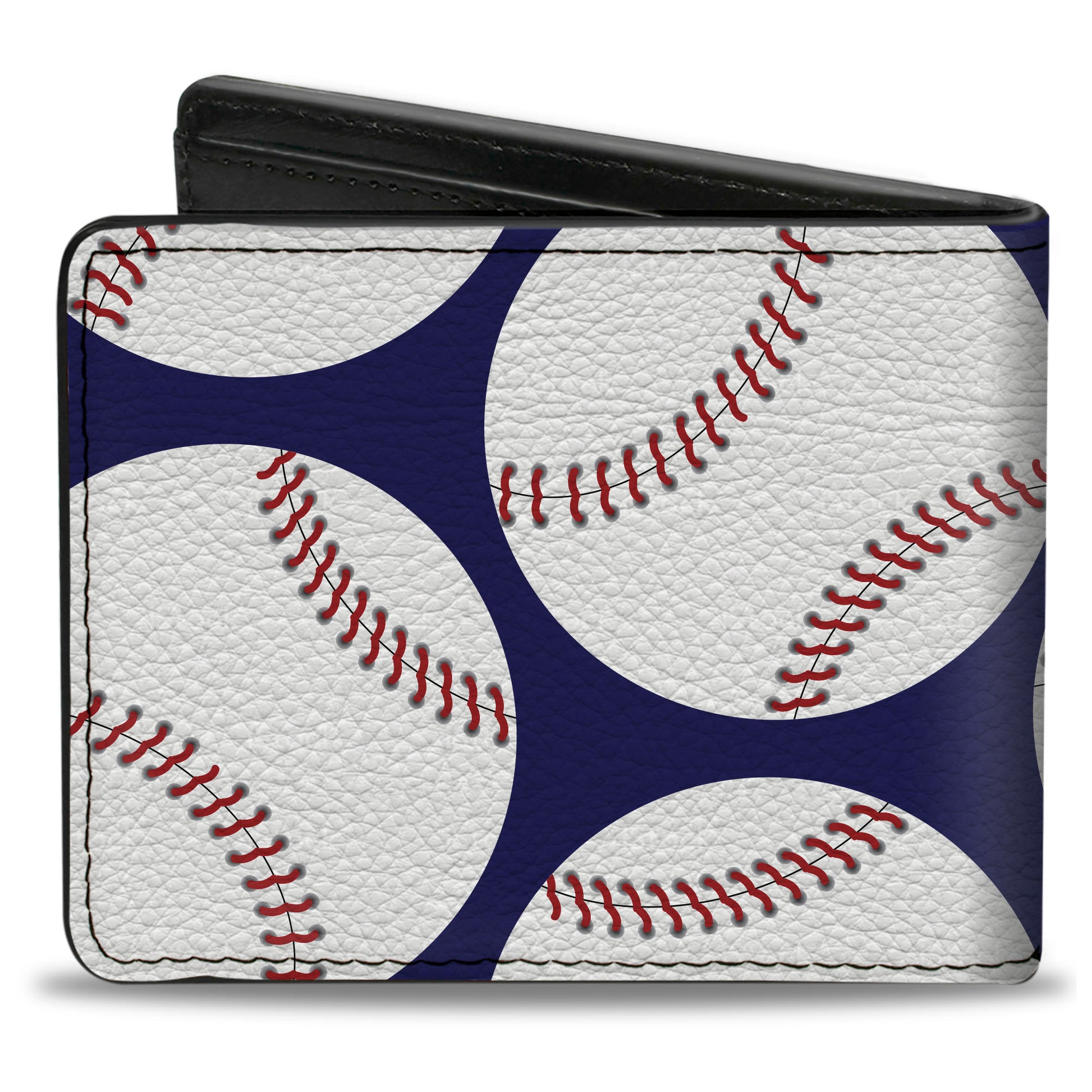 Bi-Fold Wallet - Baseballs Scattered Blue Bi-Fold Wallets Buckle-Down